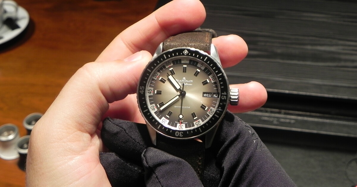 Hands On: Blancpain Fifty Fathoms Bathyscaphe Day Date 70s