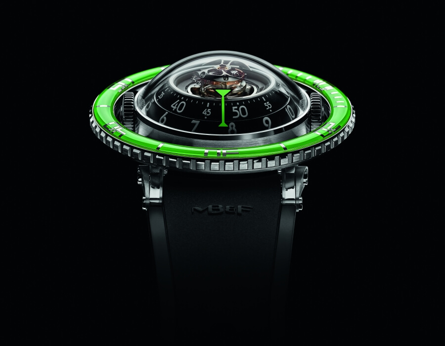 The New  MB&F Horological Machine No.7 Aquapod Titanium Green