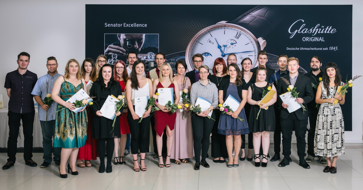 Watchmakers graduate from Glashütte Original's "Alfred Helwig" School of Watchmaking