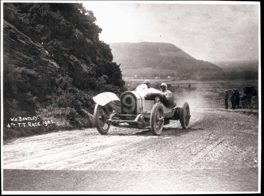 W O Bentley driving the 3 Litre at the 1922 TT