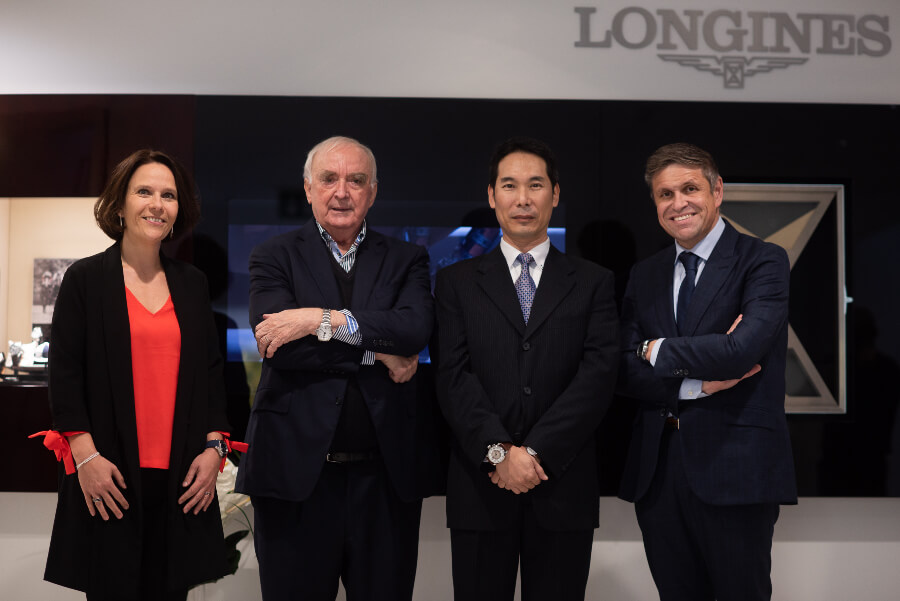 Stéphanie Lachat, International PR, Heritage and Digital Manager, Walter von Känel, President of Longines, Seiji K., Longines watch collector and owner of the watch number 183, and Juan-Carlos Capelli, Vice President of Longines and Head of International Marketing