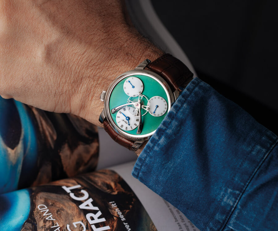 MB&F Legacy Machine “Split Escapement” Titanium Green Watch Review