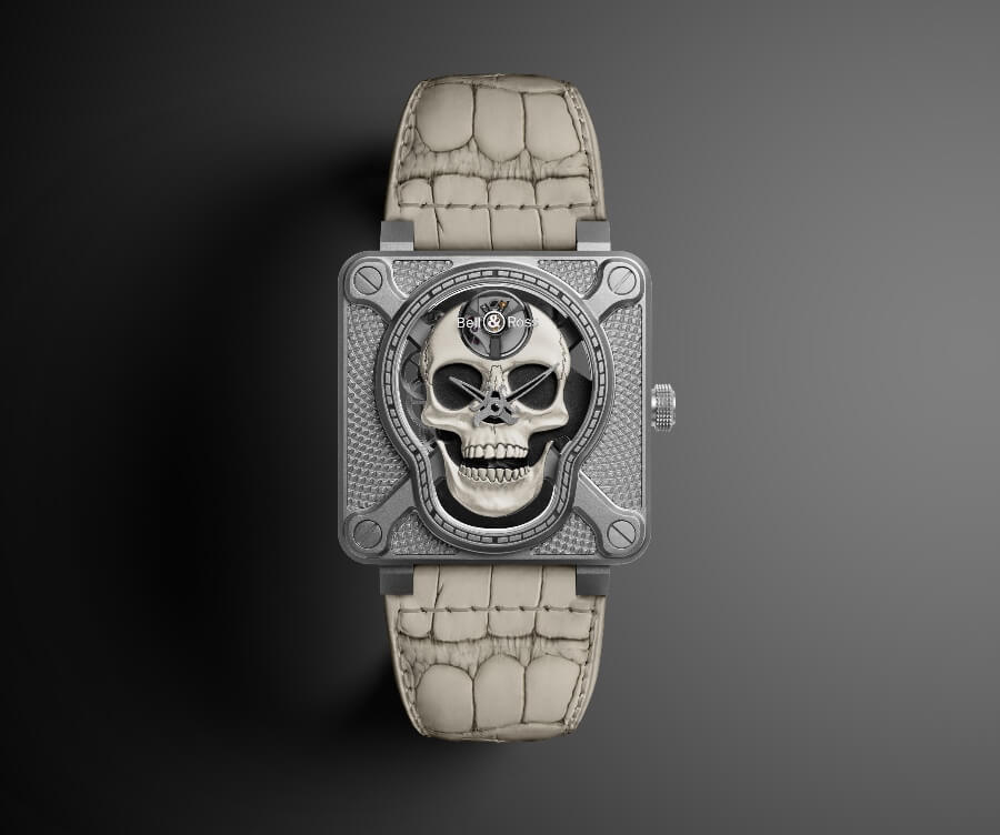 2019 Bell & Ross BR01 Laughing Skull White 