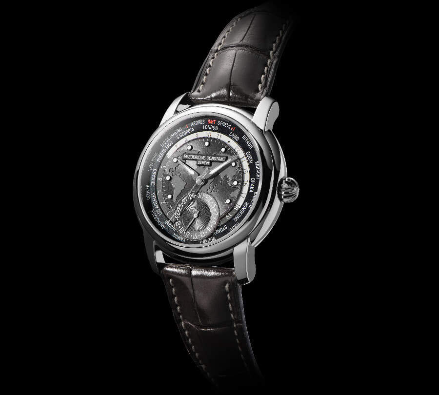 Frederique Constant Classic Worldtimer Manufacture Dark Grey Dial 