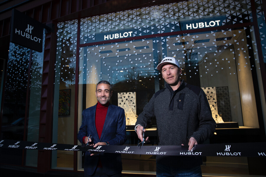 Jean Francois Sberro And Bode Miller At Hublot Aspen Boutique Opening