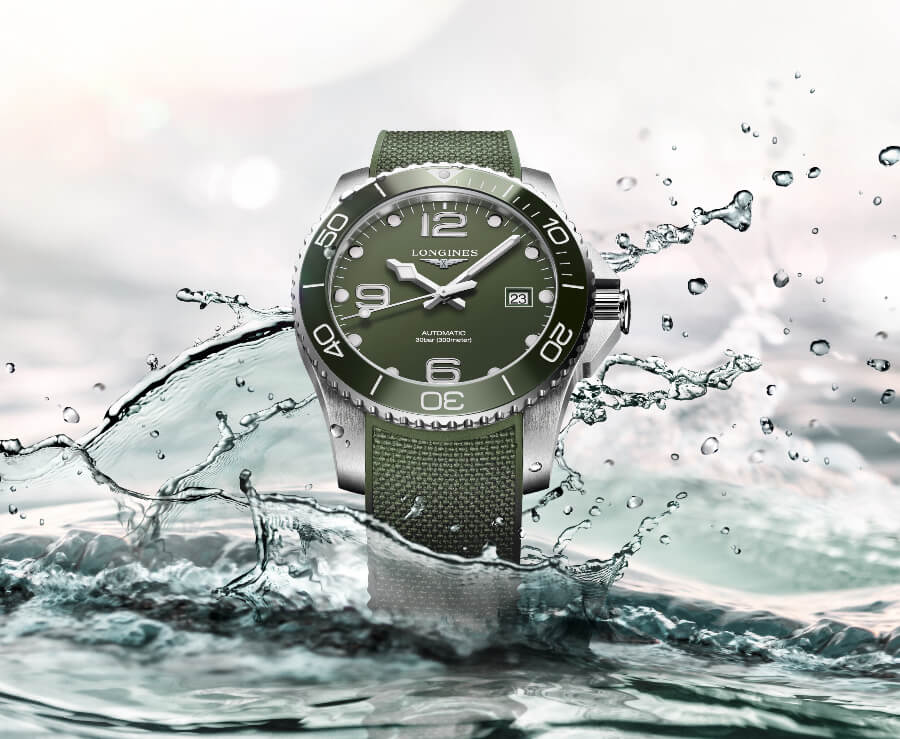 Longines HydroConquest khaki dial automatic