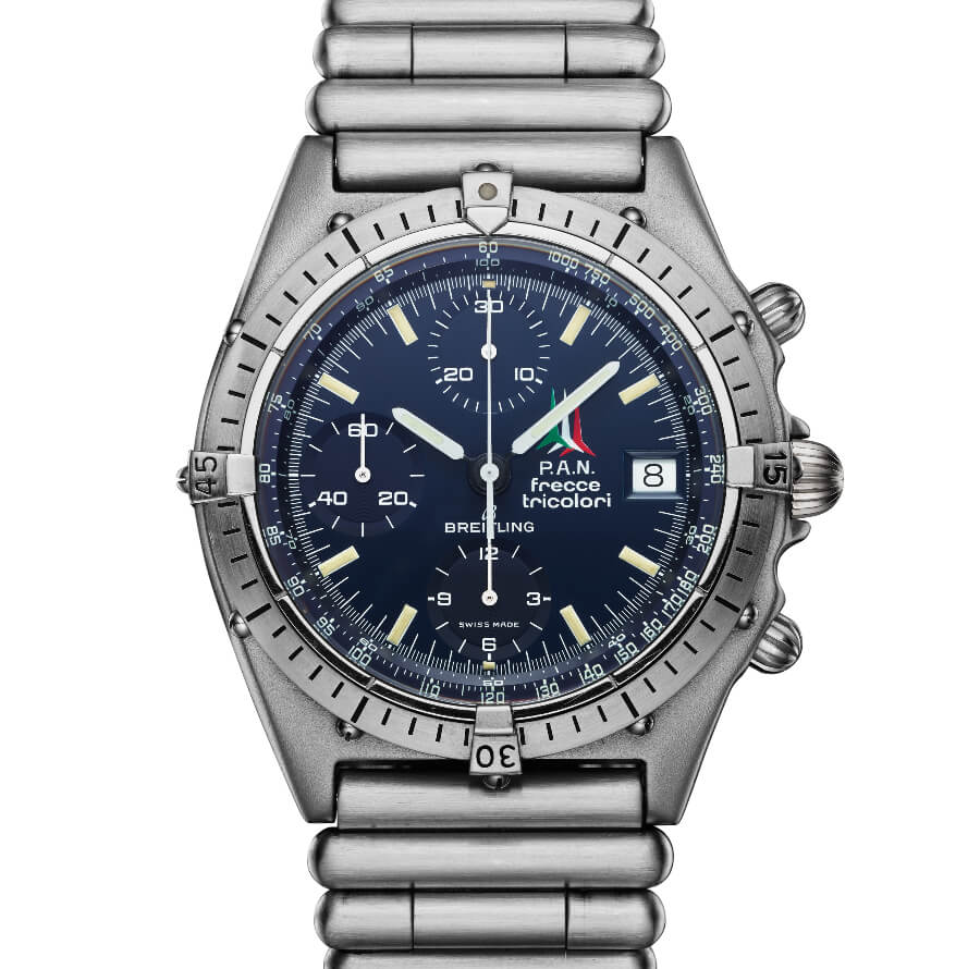 Breitling Frecce Tricolori watch from 1983 that inspired the Chronomats introduced in 1984 