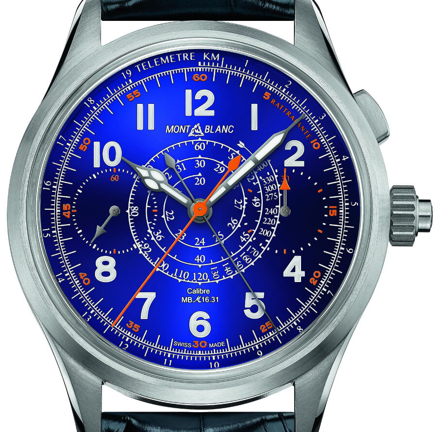 Montblanc 1858 Split Second Chronograph Limited Edition 100 Blue Watch