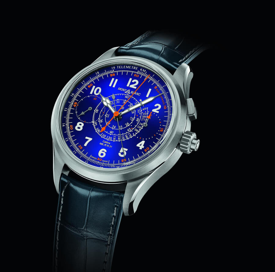 Montblanc 1858 Split Second Chronograph Limited Edition 100 Blue Dial