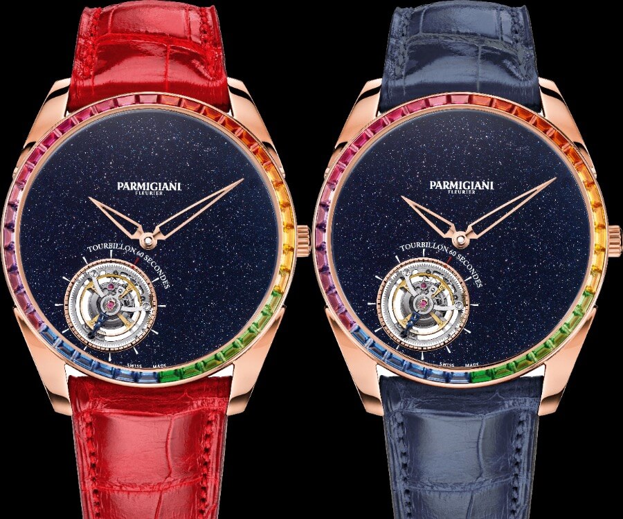 Parmigiani Fleurier Tonda 1950 Tourbillon Rose Gold Set Rainbow Blue Aventurine "Galaxy" 