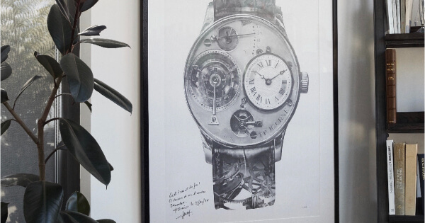 A Collected Man Will Auction A Unique Pencil Drawing Of F.P. Journe's First Wristwatch By Julie Kraulis & Signed By The Watchmaker 