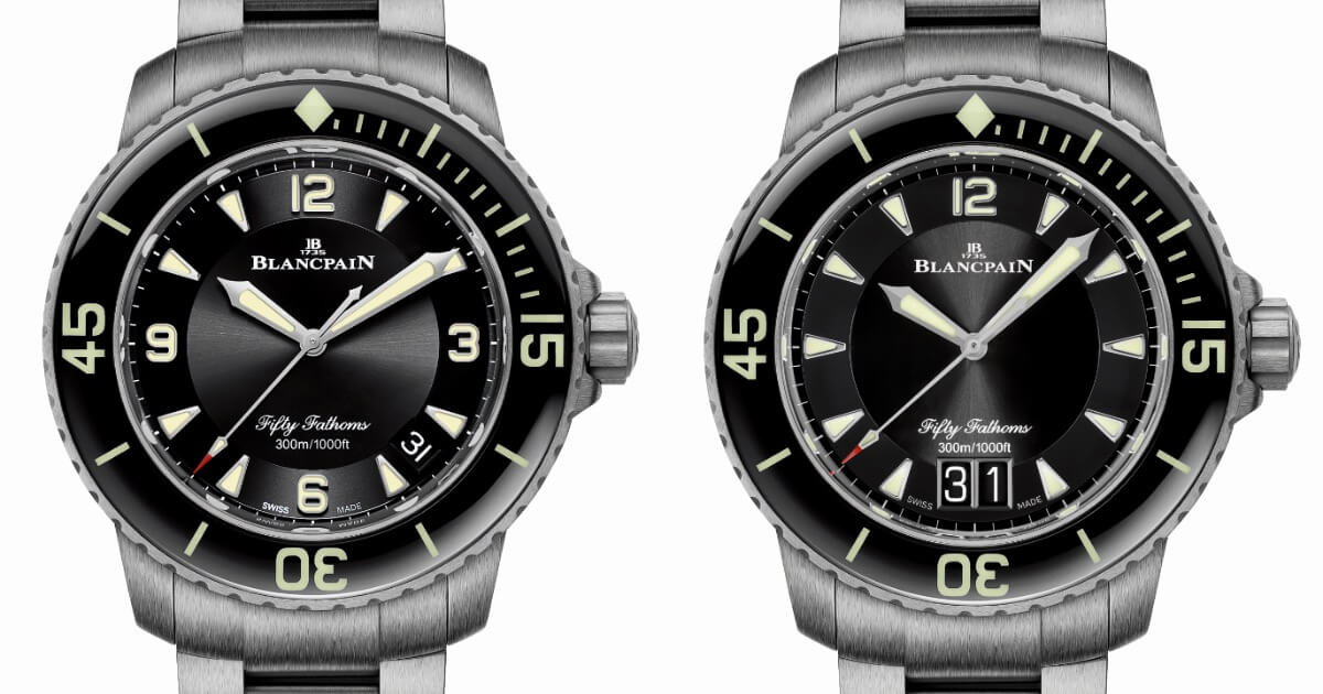 Blancpain Fifty Fathoms Automatique and Fifty Fathoms Grande Date Are Now Available With A Titanium Bracelet (Pictures and Specifications)