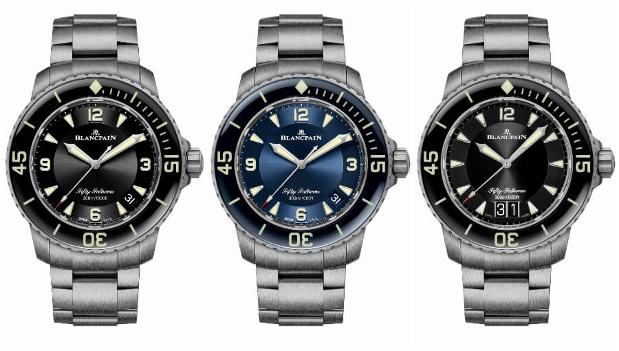 Blancpain Fifty Fathoms Automatique and Fifty Fathoms Grande Date With A Titanium Bracelet