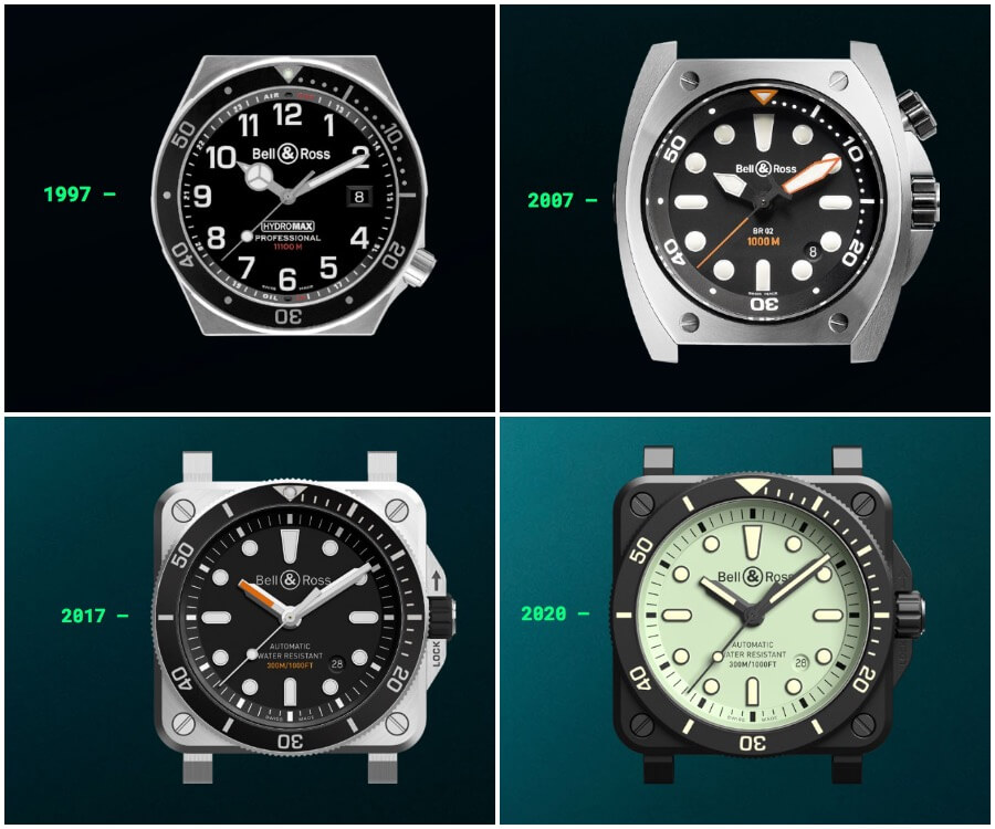 Bell & Ross Hydromax, Bell & Ross BR02, Bell & Ross BR03-92 Diver and Bell & Ross BR03-92 Diver Full Lum