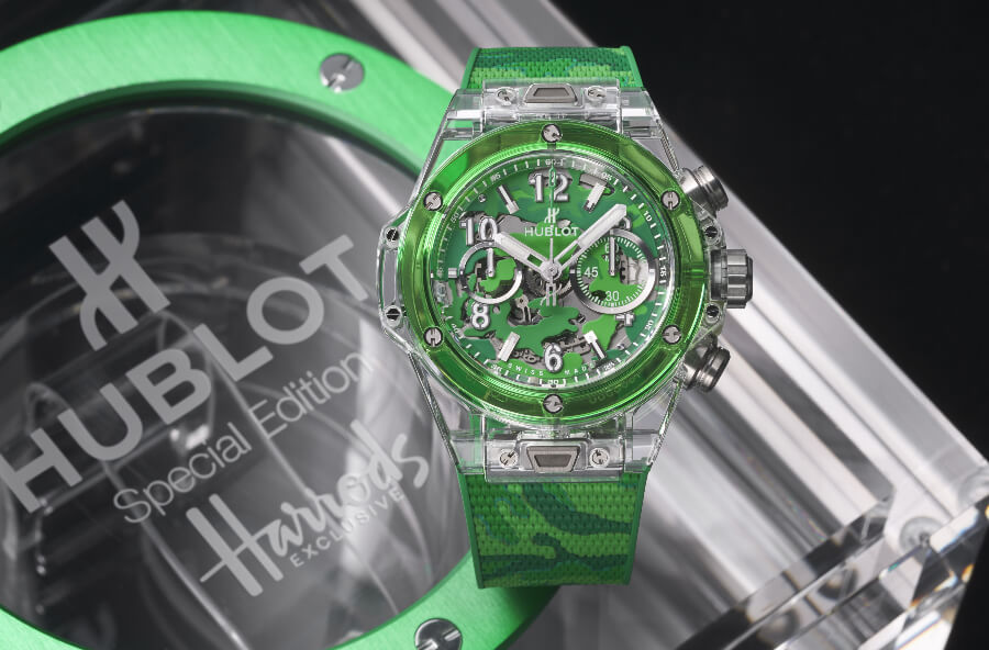 Hublot Big Bang Unico Sapphire Harrods Special Edition Green watch