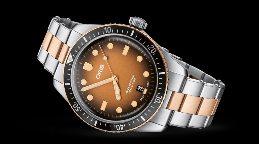 Men Watches Oris Divers Sixty-Five Brown Gradient Dial