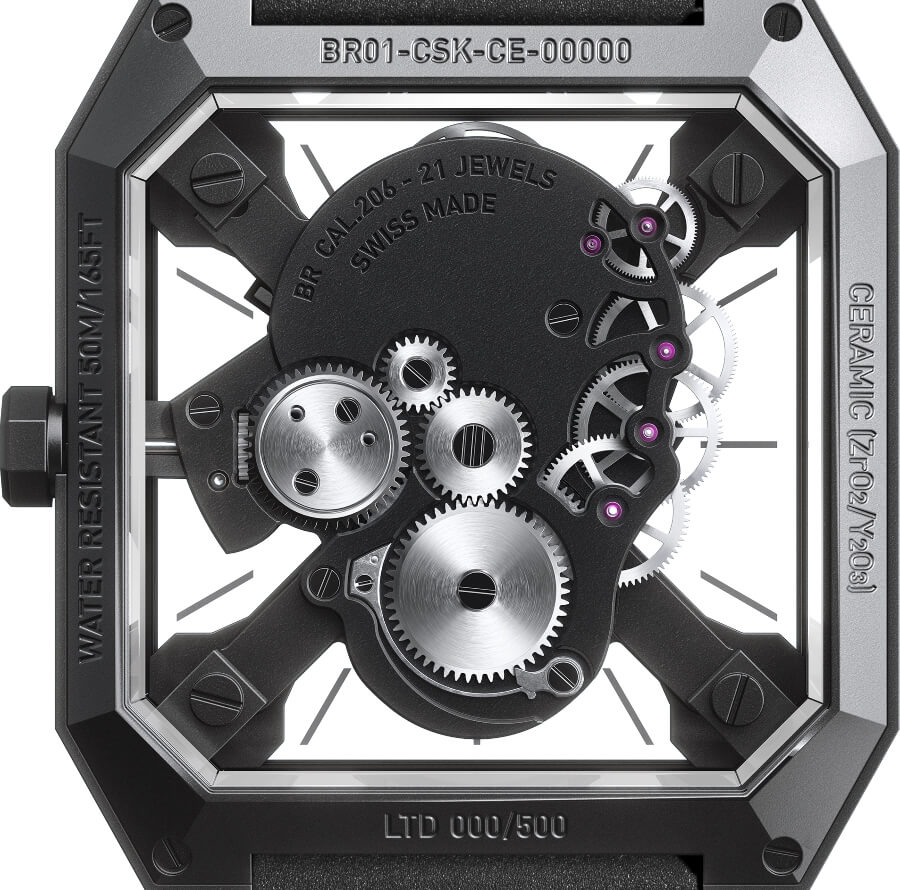 Bell & Ross BR 01 Cyber Skull Ref. BR01-CSK-CE/SRB  In House Movement