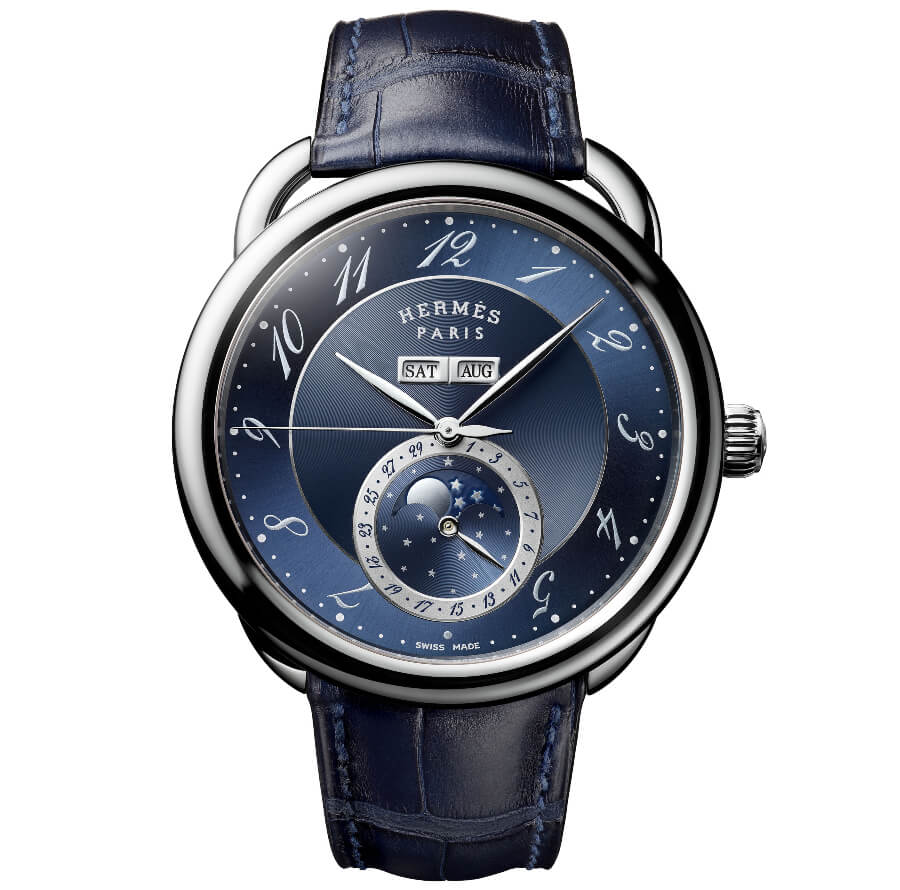 Hermes Arceau Grande Lune Blue Dial 