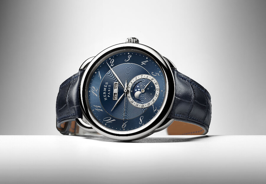 Review Hermes Arceau Grande Lune Blue Dial Watch