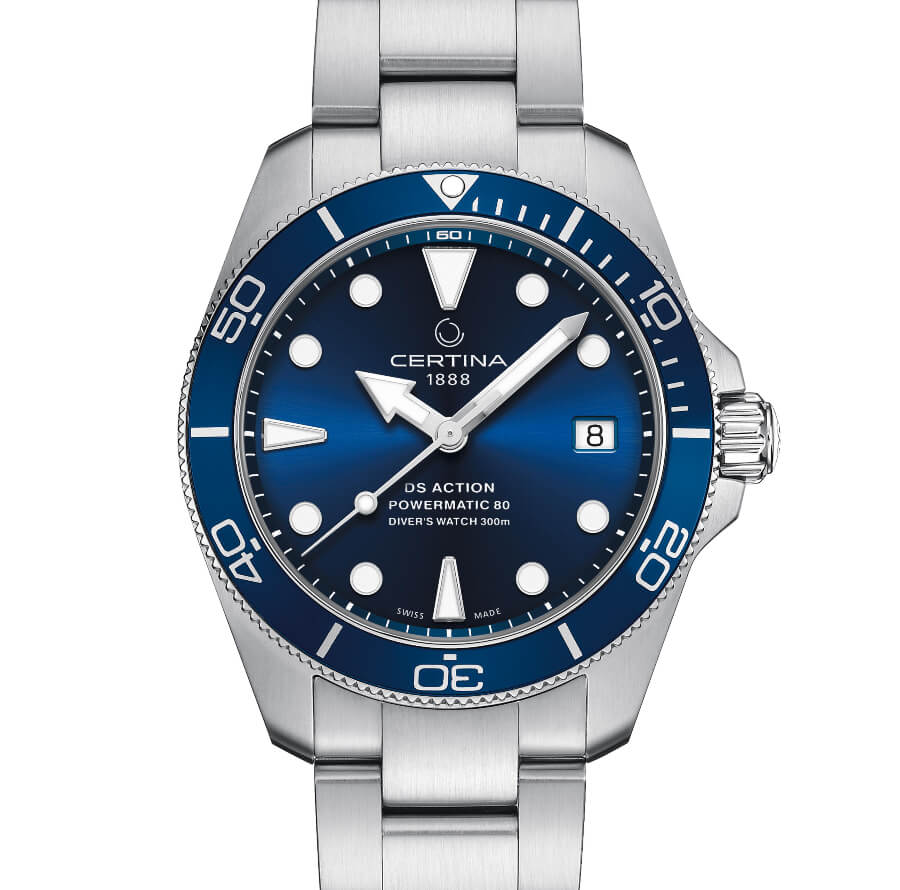 Men Certina DS Action Diver 38 MM Blue Dial