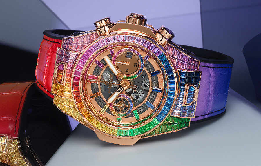 Hublot Big Bang Unico Full Baguette King Gold Rainbow watch Review