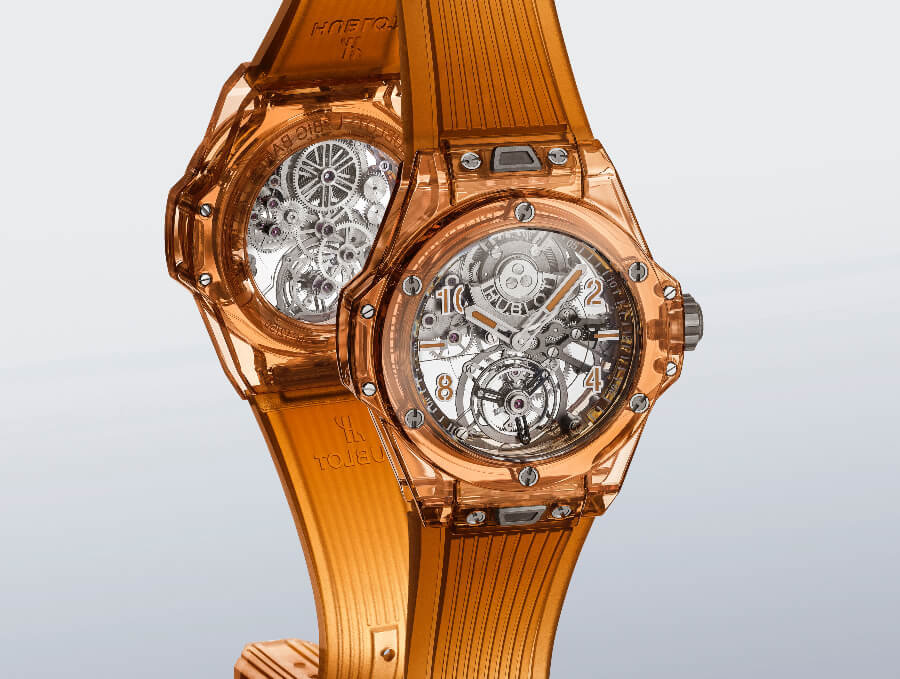 Men Watches Hublot Big Bang Tourbillon Automatic Orange Sapphire