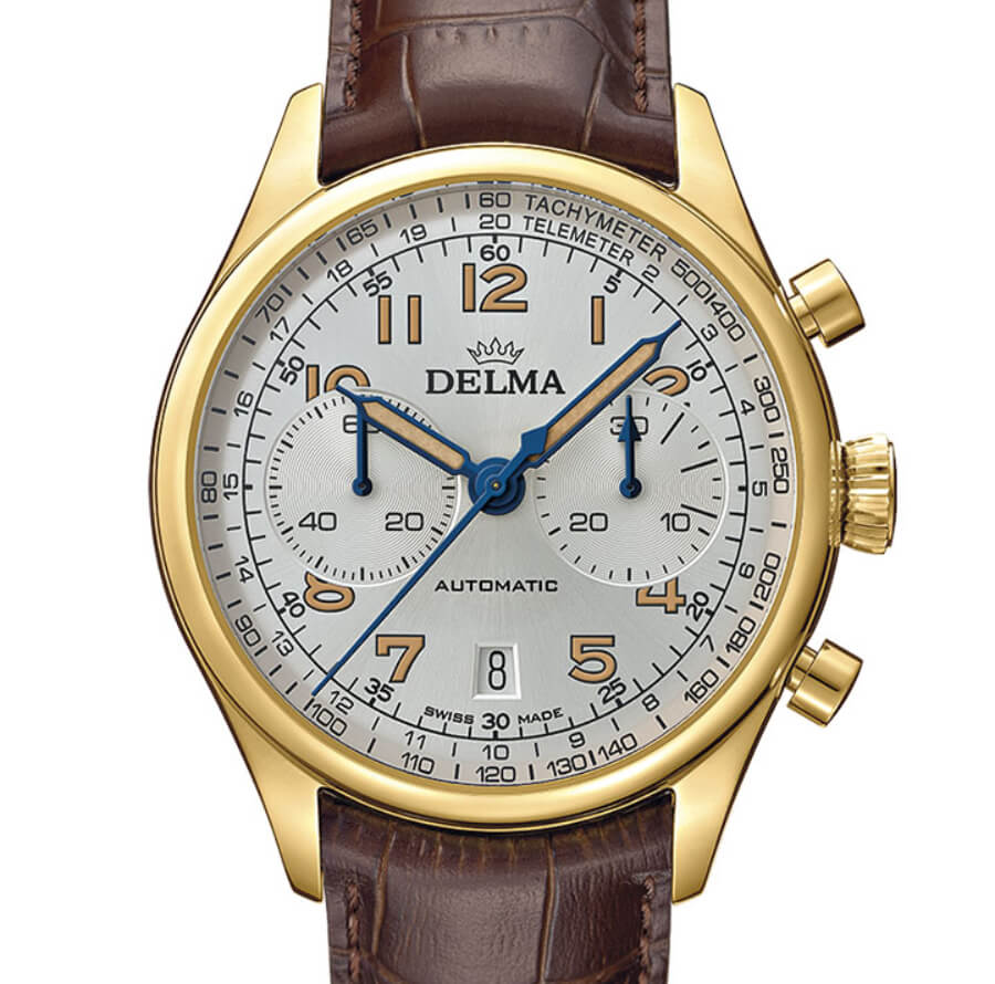 Delma chronograph gold watch