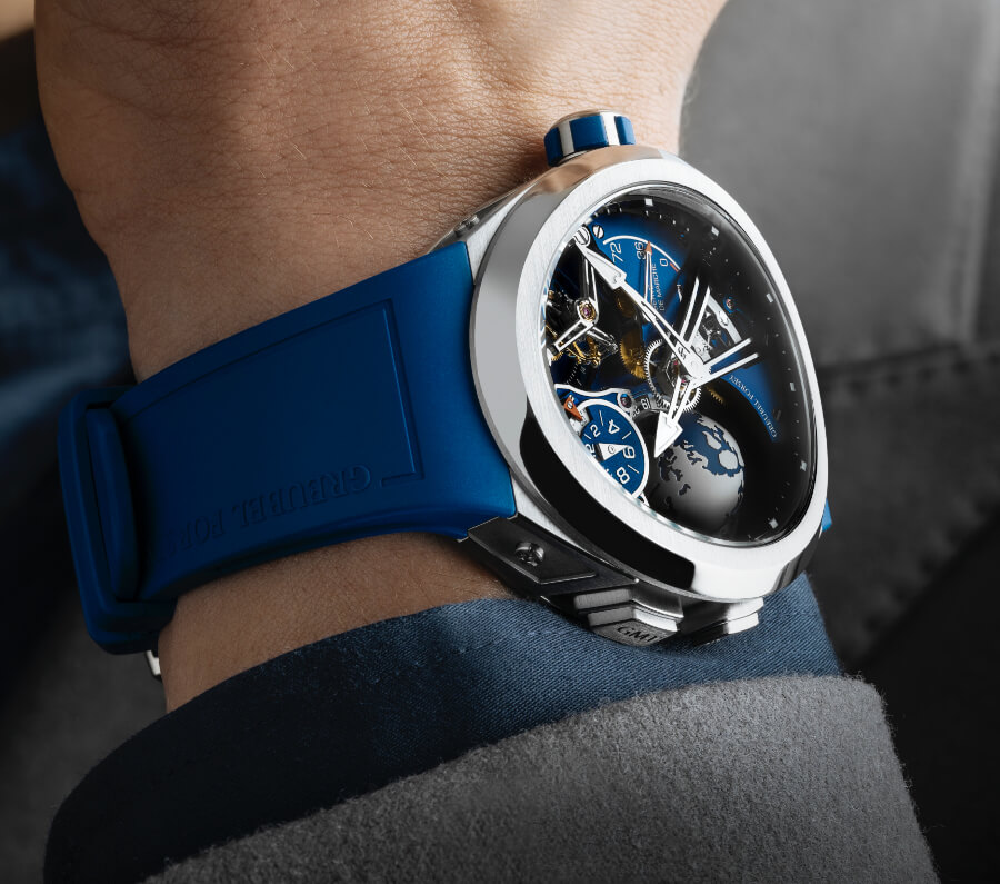 Review Greubel Forsey GMT Sport In Titanium, Blue Movement Limited Edition