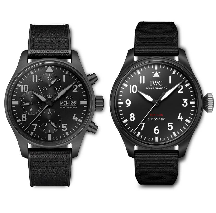 IWC Pilot’s Watch Chronograph 41 Top Gun Ceratanium and IWC Big Pilot’s Watch 43 Top Gun